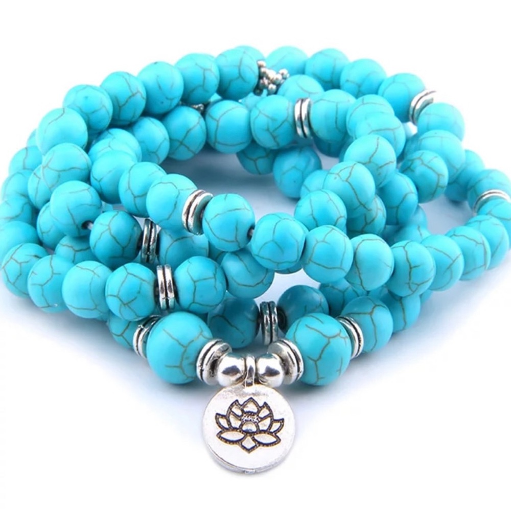 Turquois Mala Necklace 108 Beaded
